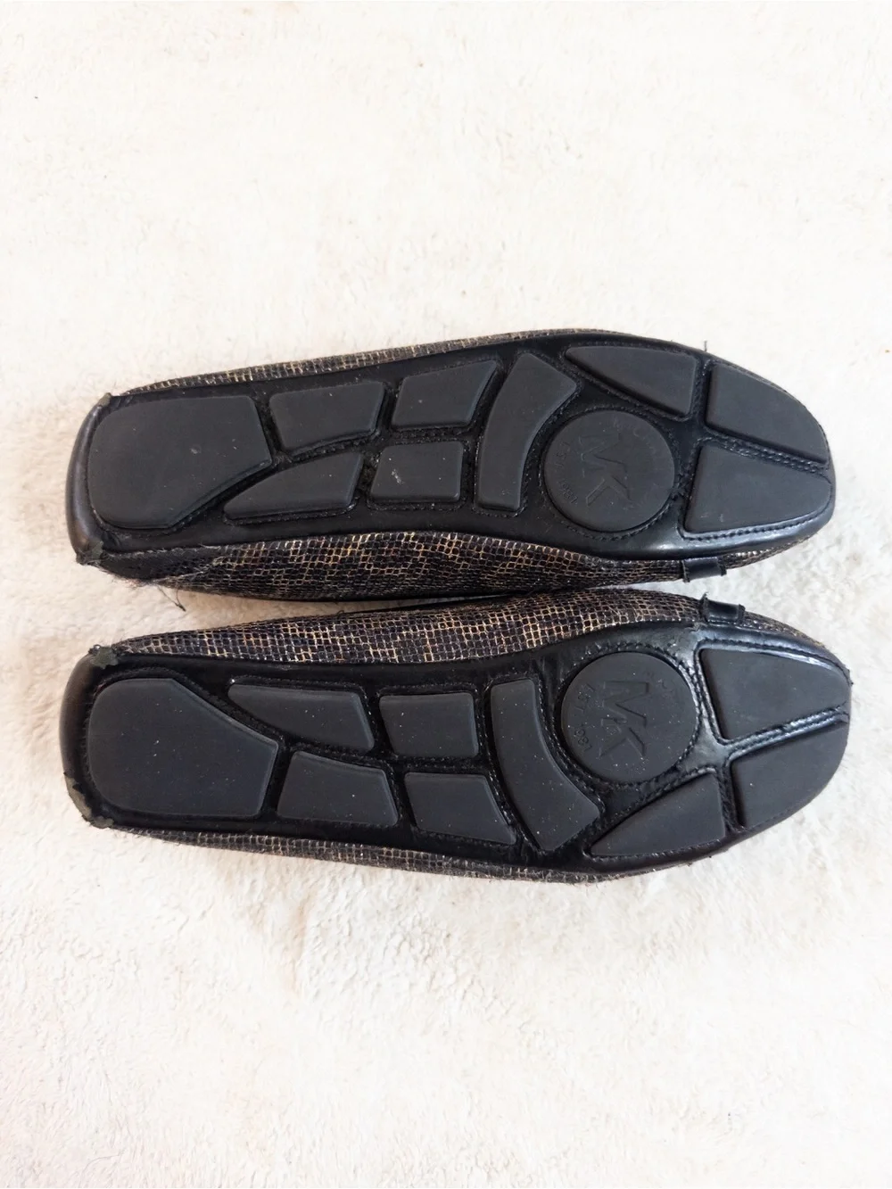Michael Kors Black & Bronze Logo Ballet Flats Women’s Size 9.5